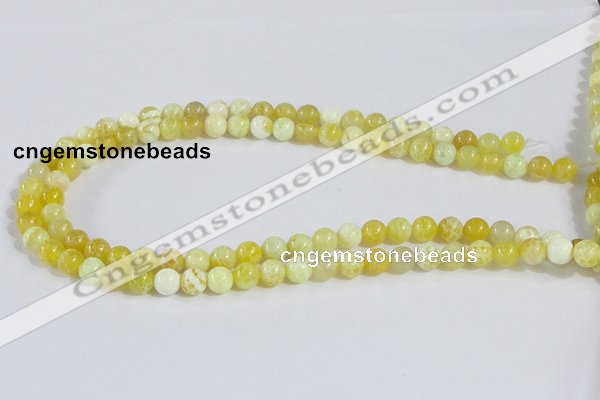 CAB659 15.5 inches 8mm round fire crackle agate beads wholesale