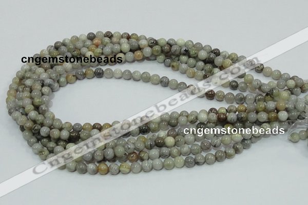 CAB66 15.5 inches 6mm round silver needle agate gemstone beads