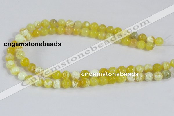 CAB660 15.5 inches 10mm round fire crackle agate beads wholesale