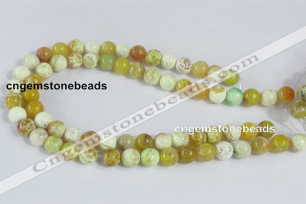 CAB661 15.5 inches 12mm round fire crackle agate beads wholesale