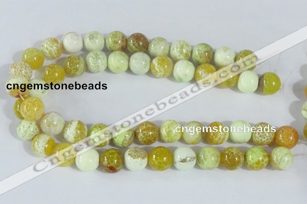 CAB663 15.5 inches 16mm round fire crackle agate beads wholesale