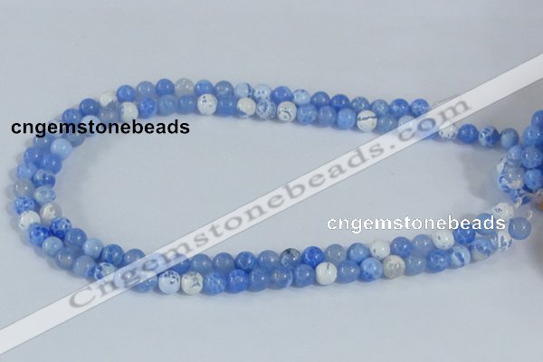 CAB665 15.5 inches 6mm round fire crackle agate beads wholesale