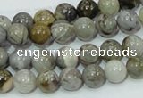 CAB67 15.5 inches 8mm round silver needle agate gemstone beads