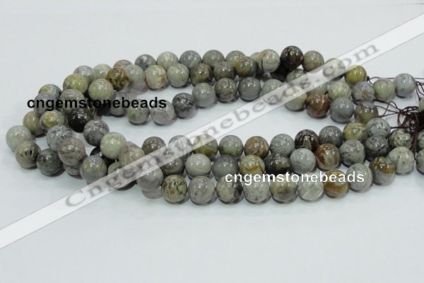 CAB68 15.5 inches 12mm round silver needle agate gemstone beads