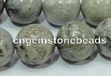 CAB71 15.5 inches 20mm round silver needle agate gemstone beads