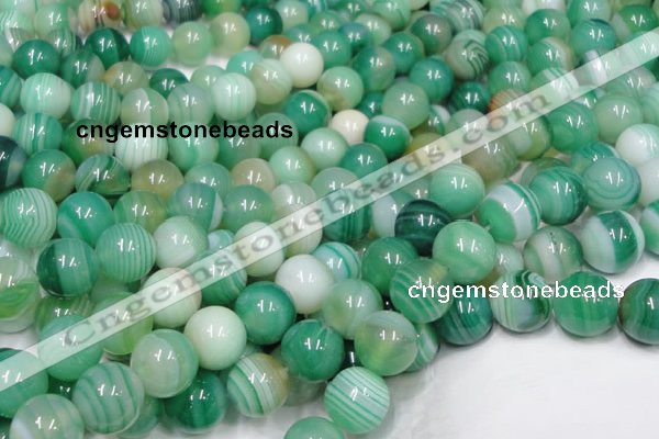 CAB718 15.5 inches 14mm round green agate gemstone beads wholesale