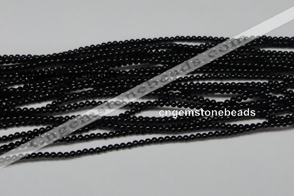 CAB720 15.5 inches 3mm round black agate gemstone beads wholesale