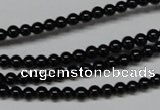 CAB721 15.5 inches 4mm round black agate gemstone beads wholesale