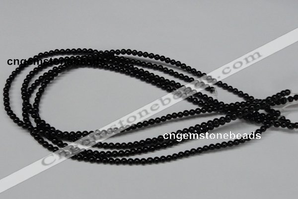 CAB721 15.5 inches 4mm round black agate gemstone beads wholesale