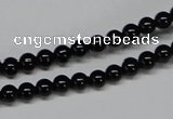 CAB722 15.5 inches 5mm round black agate gemstone beads wholesale