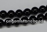 CAB724 15.5 inches 8mm round black agate gemstone beads wholesale