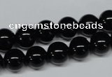 CAB725 15.5 inches 10mm round black agate gemstone beads wholesale