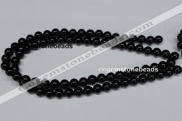 CAB725 15.5 inches 10mm round black agate gemstone beads wholesale