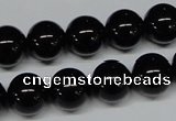 CAB726 15.5 inches 12mm round black agate gemstone beads wholesale