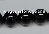 CAB728 15.5 inches 16mm round black agate gemstone beads wholesale