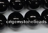 CAB729 15.5 inches 18mm round black agate gemstone beads wholesale