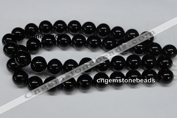 CAB729 15.5 inches 18mm round black agate gemstone beads wholesale