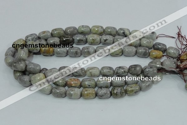 CAB73 15.5 inches 12*16mm egg-shaped silver needle agate beads