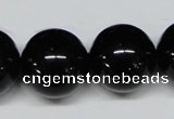 CAB730 15.5 inches 20mm round black agate gemstone beads wholesale