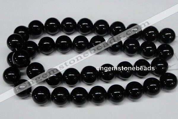 CAB730 15.5 inches 20mm round black agate gemstone beads wholesale