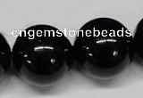 CAB731 15.5 inches 22mm round black agate gemstone beads wholesale