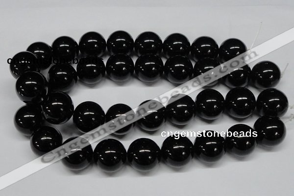 CAB731 15.5 inches 22mm round black agate gemstone beads wholesale