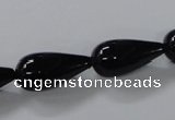 CAB739 15.5 inches 10*22mm teardrop black agate gemstone beads