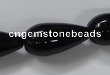 CAB741 15.5 inches 12*30mm teardrop black agate gemstone beads