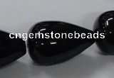 CAB743 15.5 inches 20*30mm teardrop black agate gemstone beads