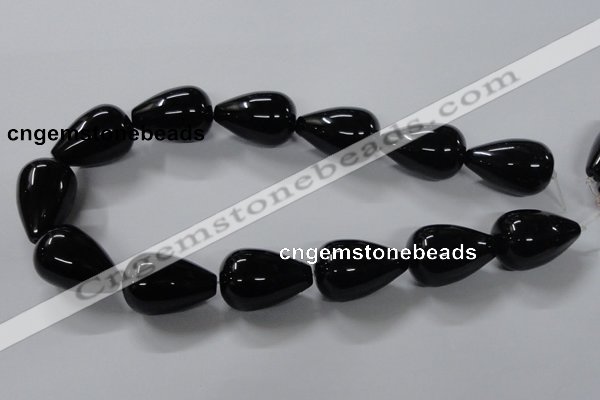 CAB743 15.5 inches 20*30mm teardrop black agate gemstone beads