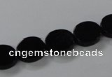 CAB750 15.5 inches 10*12mm oval black agate gemstone beads