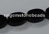 CAB751 15.5 inches 13*18mm oval black agate gemstone beads