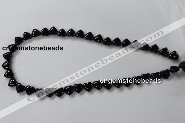 CAB755 15.5 inches 10*10mm top-drilled heart black agate beads