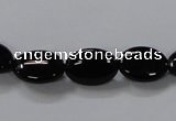 CAB757 15.5 inches 10*14mm oval black agate gemstone beads wholesale