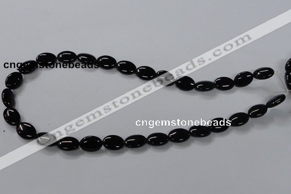 CAB757 15.5 inches 10*14mm oval black agate gemstone beads wholesale