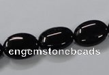 CAB758 15.5 inches 12*16mm oval black agate gemstone beads wholesale