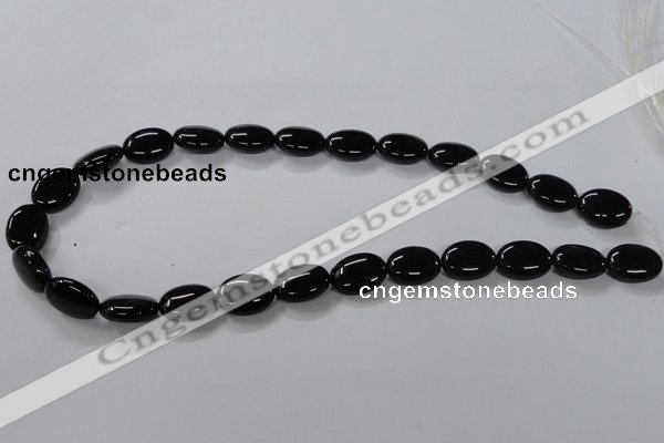 CAB758 15.5 inches 12*16mm oval black agate gemstone beads wholesale