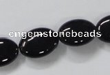 CAB759 15.5 inches 13*18mm oval black agate gemstone beads wholesale