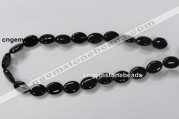 CAB759 15.5 inches 13*18mm oval black agate gemstone beads wholesale