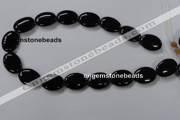 CAB762 15.5 inches 18*25mm oval black agate gemstone beads wholesale