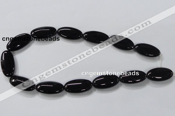 CAB763 15.5 inches 15*30mm oval black agate gemstone beads wholesale