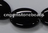 CAB764 15.5 inches 22*30mm oval black agate gemstone beads wholesale