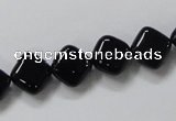 CAB765 15.5 inches 10*10mm diamond black agate gemstone beads