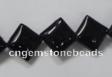 CAB766 15.5 inches 12*12mm diamond black agate gemstone beads