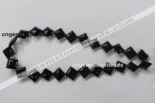 CAB766 15.5 inches 12*12mm diamond black agate gemstone beads