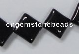 CAB767 15.5 inches 14*14mm diamond black agate gemstone beads