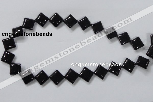 CAB767 15.5 inches 14*14mm diamond black agate gemstone beads