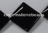 CAB768 15.5 inches 25*25mm diamond black agate gemstone beads