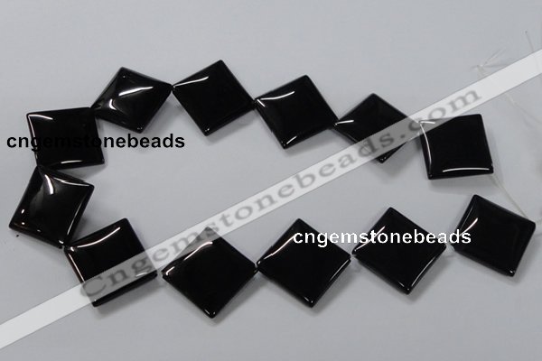 CAB768 15.5 inches 25*25mm diamond black agate gemstone beads