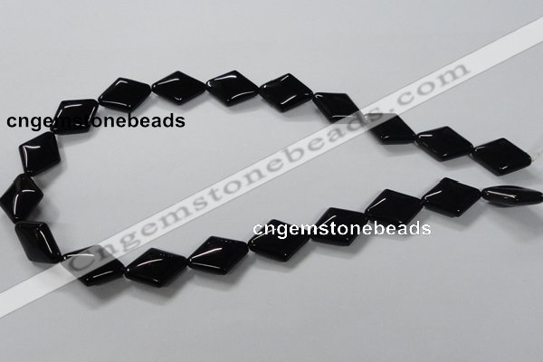 CAB769 15.5 inches 15*20mm rhombic black agate gemstone beads